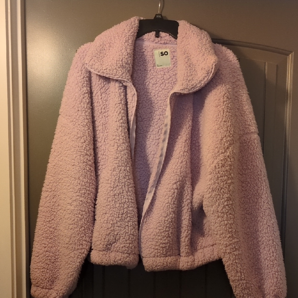 SO Lavender Teddy Sherpa Jacket for Women